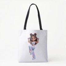 Bolso de mano de chica de gimnasio de dibujos anim