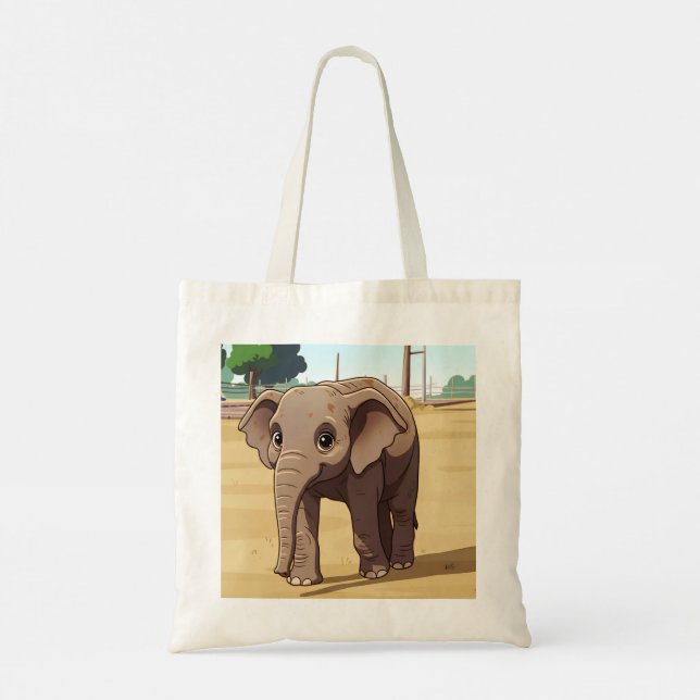 Tela Bolso de mano de elefante lindo (Reverso)