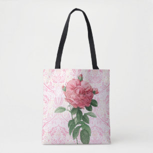 Tela Bolso de mano de flor de rosa rosa vintage