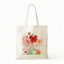 Bolso de mano de flores acuarela