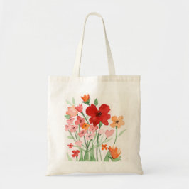 Tela Bolso de mano de flores acuarela