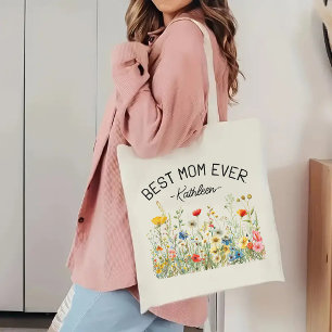 Tela Bolso de mano de flores silvestres personalizado, 