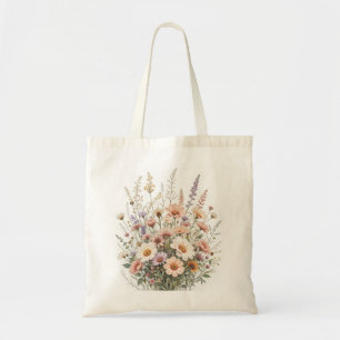 Tela Bolso de mano de flores silvestres vintage, Bolso 