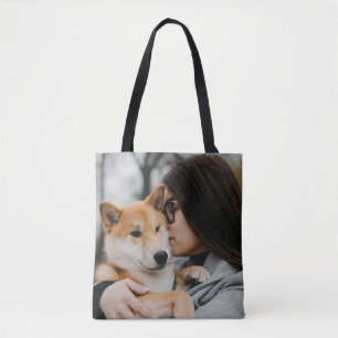 Tela Bolso de mano de foto personalizada doble cara