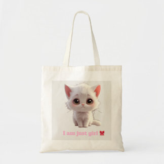 Tela Bolso de mano de gatito blanco lindo - Soy solo un