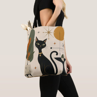 Tela Bolso de mano de gato de mediados de siglo