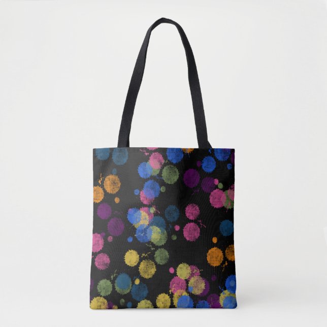 Tela Bolso de mano de gotas de pintura (Anverso)