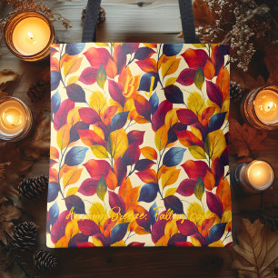 Tela Bolso de mano de hojas elegantes de otoño Patrón c