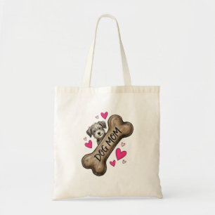 Tela Bolso de mano de hueso de perro gris de mamá de pe