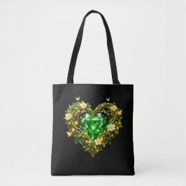 Tela Bolso de mano de lujo Elegant Emerald Heart