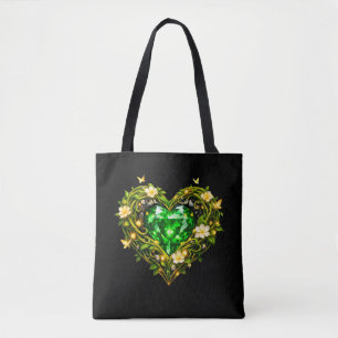 Tela Bolso de mano de lujo Elegant Emerald Heart
