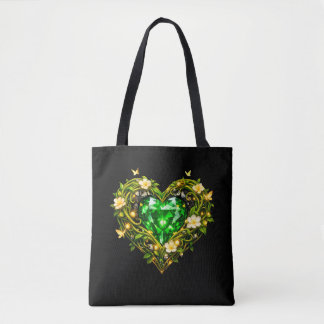 Tela Bolso de mano de lujo Elegant Emerald Heart