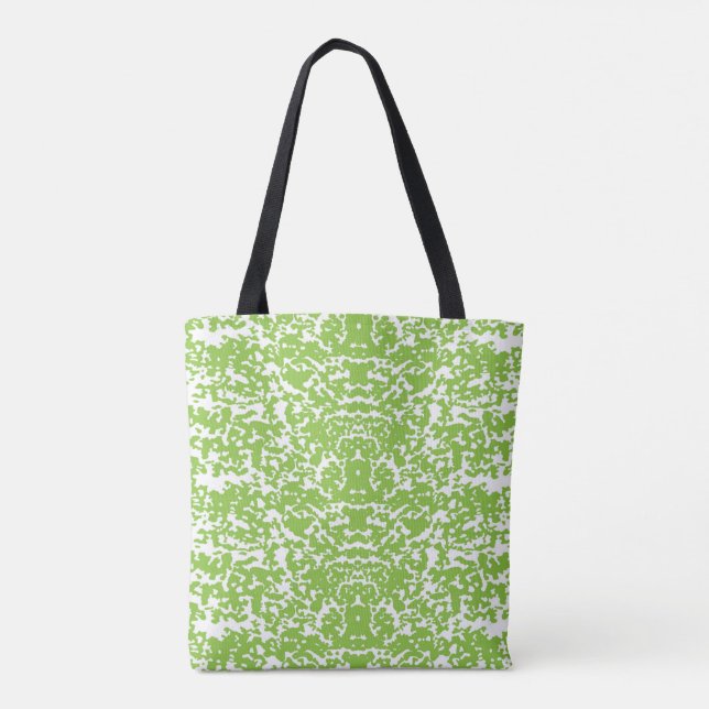 Tela Bolso de mano de lujo verde lima botánico (Reverso)