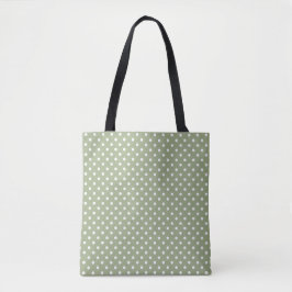 Tela Bolso de mano de lunares Dusty Sage | Bolso retro
