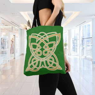 Tela Bolso de mano de mariposa celta dorada intrincada