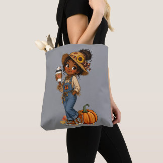 Tela Bolso de mano de otoño con niña espantapájaros lin