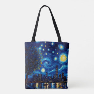 Tela Bolso de mano de paisaje urbano inspirado en Starr