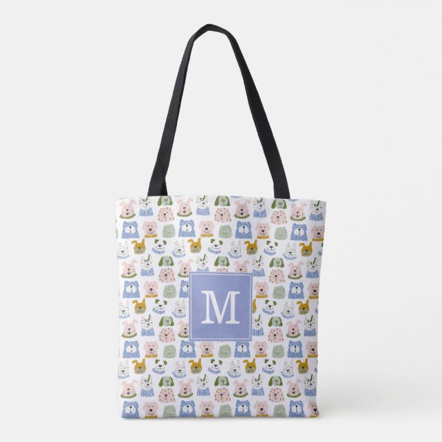 Tela Bolso de mano de perros lindos (Reverso)
