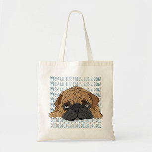 Tela Bolso de mano de presupuesto "Abraza a un perro" B