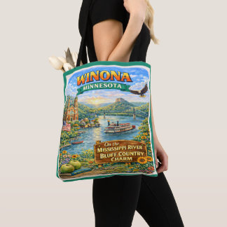 Tela Bolso de mano de recuerdo de Winona, MN Minnesota
