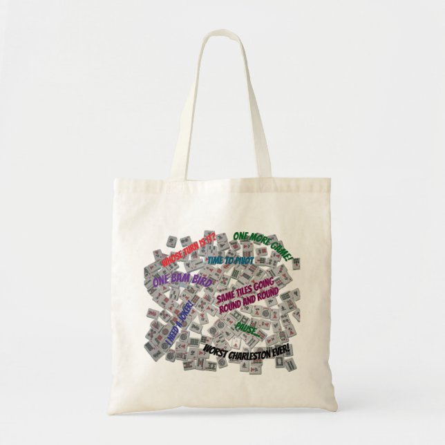 Tela Bolso de mano de refranes de Mahjong (Frente)