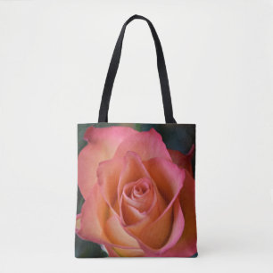 Tela Bolso de mano de rosa rosa melocotón floral