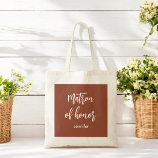 Tela Bolso de mano de Terracota Marrón para Matrona de
