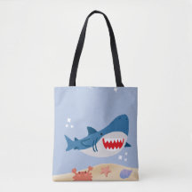 Bolso de mano de tiburón azul