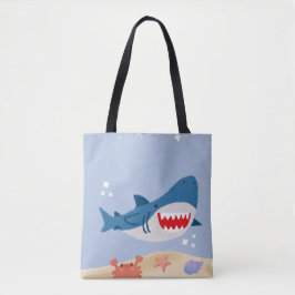 Tela Bolso de mano de tiburón azul