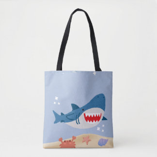 Tela Bolso de mano de tiburón azul