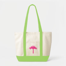 Bolso de mano del árbol de palma rosa
