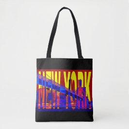 Tela bolso de mano del horizonte de Manhattan de la ciu