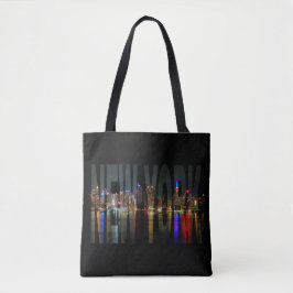 Tela bolso de mano del horizonte de Manhattan de la ciu