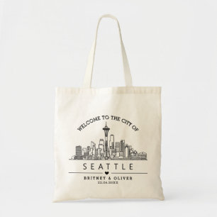 Tela Bolso de mano del horizonte de Seattle – Regalo de