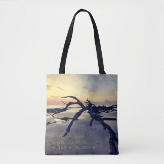 Tela Bolso de mano Driftwood Beach al amanecer