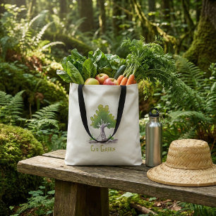 Tela Bolso de mano ecológico verde orgánico