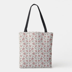 Tela Bolso de mano elegante con patrón floral folk para