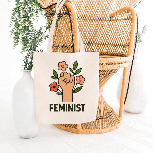 Tela Bolso de mano Empoderamiento Puño con Acentos Flor (Subido por el creador)
