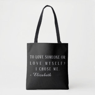 Tela Bolso de mano estético con cita personalizada de a