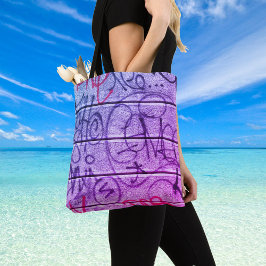 Tela Bolso de mano estilo grafiti urbano neón