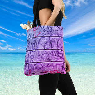Tela Bolso de mano estilo grafiti urbano neón