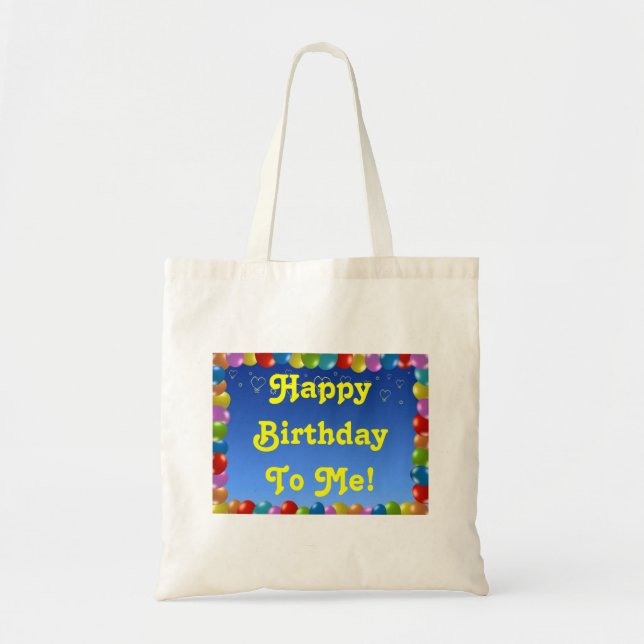 Tela Bolso de mano Feliz cumpleaños para mí (Frente)