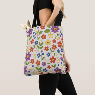 Tela Bolso de mano floral colorido