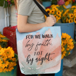 Tela Bolso de mano floral con versículo bíblico de Salm