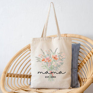 Tela Bolso de mano floral de acuarela personalizado par