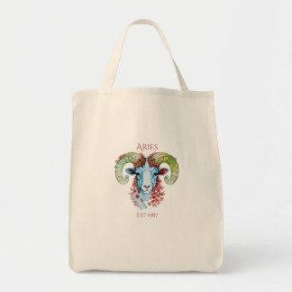 Tela Bolso de mano floral de Aries de año personalizado
