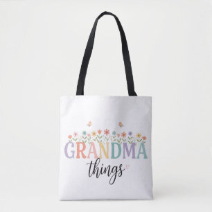 Tela Bolso de mano floral de cosas de abuela - Abuela p