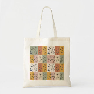 Tela Bolso de mano floral de patchwork botánico vintage