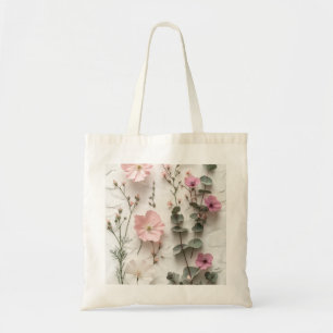 Tela Bolso de mano floral elegante con tonos rosados bo
