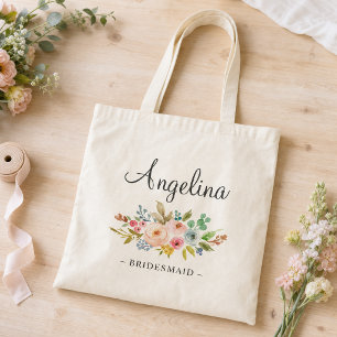 Tela Bolso de mano floral pastel para damas de honor